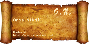Oros Niké névjegykártya